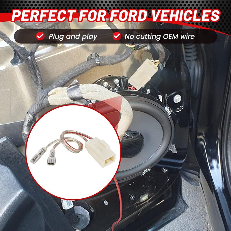 RED WOLF Door Speaker Wiring Harness Adapter 2 PCS Replacement