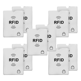 SAITECH IT 10 Pcs RFID Blocking Credit Card Holders Sleeves for Identity Theft Protection, Perfectly Fits in Wallet/Purse-Silver