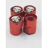 Unbranded Set of 4 Red Punisher Tire Valve Stem Caps