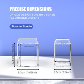TCGPRO Scatola acrilica per booster bundles e scatole TCG, spessore 5 mm, impilabile con chiusura magnetica sicura, per pacchetti da gioco di carte. (3 pezzi)