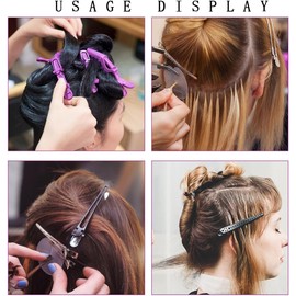 4 PCS Hair Sectioning Grip Clips Nonslip Hair Coloring Hair Clips Comb for Styling Home Hair Cutting Home Styling Dying Hair Section Hair Quickly Efficiently (Pink+Blue, One size)