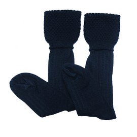 Claymore Imports New Machine washable Piper Style Kilt Hose, Best Scottish kilt hose socks for Men (Navy Blue, Large = 9-11)