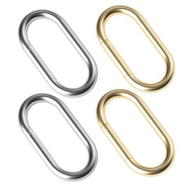 4Pcs Gold KeyChain Clip & Spring O Ring - Purse Clip & Gold Carabiner - Carabiner Clip Gold for Keys, Bag, Handbag, Crafts - 1.97"x0.98" - Gold & Silver