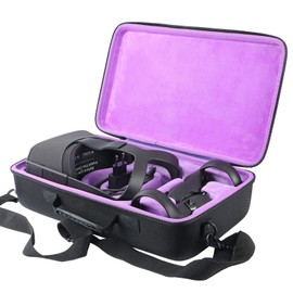 Khanka Hard Travel Carrying Case Replacement for Oculus Quest 2 Virtual Reality VR Gaming & Accessories (Inside Purple)