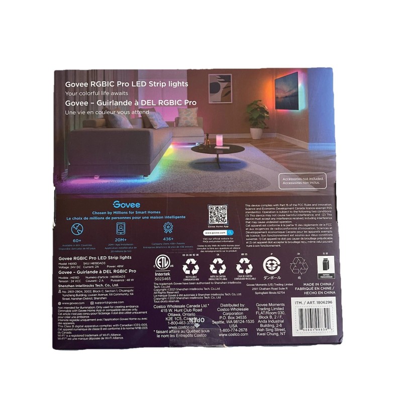 Govee RGBIC Pro LED Strip Lights 49.2ft Smart WiFi Bluetooth