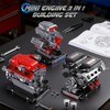 JMBricklayer 3-in-1 Mini Engine Model Car Kits that Runs, V8