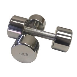 Ader Chrome Dumbbell, Sold as Pairs (Chrome, 18LB)