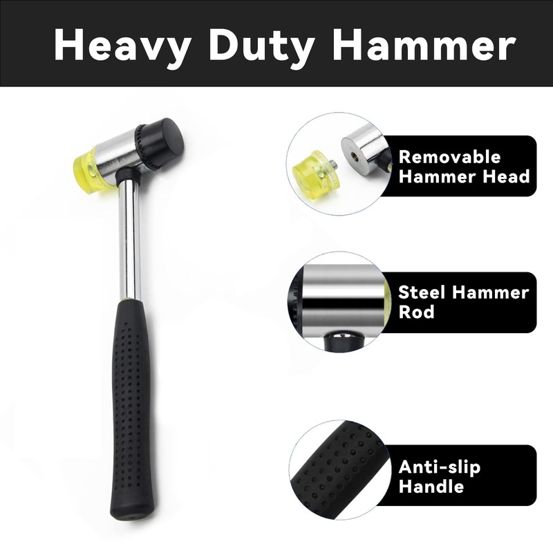 GIONAR 4PCS Window Glazing Tool Kit - Heavy-Duty Glazing Hammer,