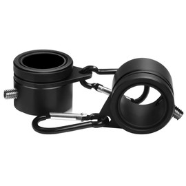 TopHomer Black, Pack of 2 Flagpole Rings, Aluminium Alloy 360° Rotating Mounting Rings, Anti-Wrap Spinning Flag Pole Clip Kit with Hooks for 26 mm Diameter Flagpoles