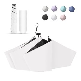 UIJAMN Parasol, Ultra Lightweight, 4.9 oz (140 g), Ultra Lightweight, Perfect for Rain or Shine, Only 4.9 oz (140 g), Folding Umbrella, UV Protection, 100% Light Blocking, Insulated, Solid, Durable