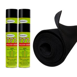 Polymat 16FT x 3.75FT + 4 CANS 777 Spray Glue Adhesive Black Teardrop Camper Trailer Liner Carpet