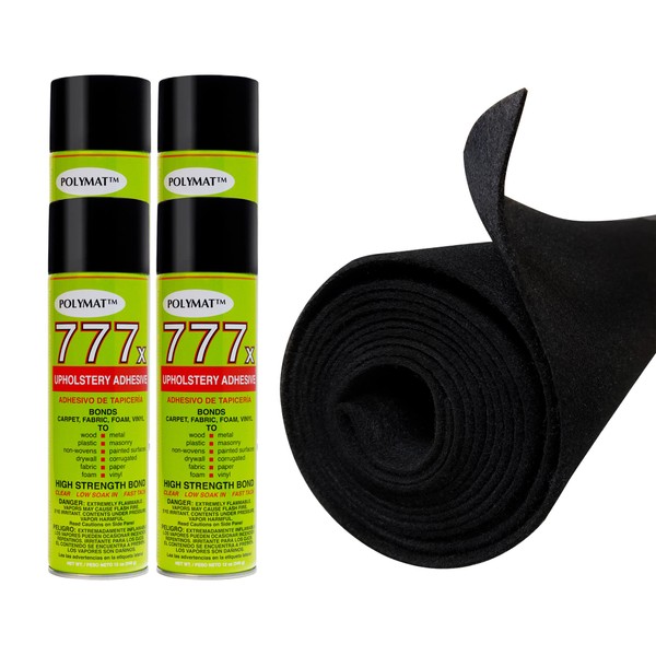 Polymat 16FT x 3.75FT + 4 CANS 777 Spray Glue