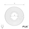 FUX Pack of 2 Single Heating Pipe Rosette 8 mm