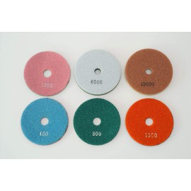 6 Pieces 100mm Diamond Polishing Pads for Marble (#400 #800 #1500 #3000 #6000 #10000) CZPDS-40
