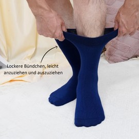 LOFIR Business Bamboo Socks for Men: Comfort Socks for Women Soft Breathable Antibacterial Extra Wide without Elastic Waistband without Seam for Everyday Office Travel Seniors 4 Pairs 35-50