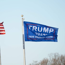 KENPMA 2 Pieces Trump 2024 Flag Save America Again Flag 3x5 ft House Room Wall Banner Garden Porch Yard Sign Lawn Patio Decorative Flags with Grommets - Printed Polyester - Indoor/Outdoor