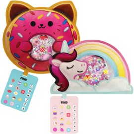 Vango BIZYBOO - The Original Seek & Find Plush - Hidden Object Search Problem Solving Educational Matching Game for Kids 2 and Up - 2 Pack (Daisy & Peaches)