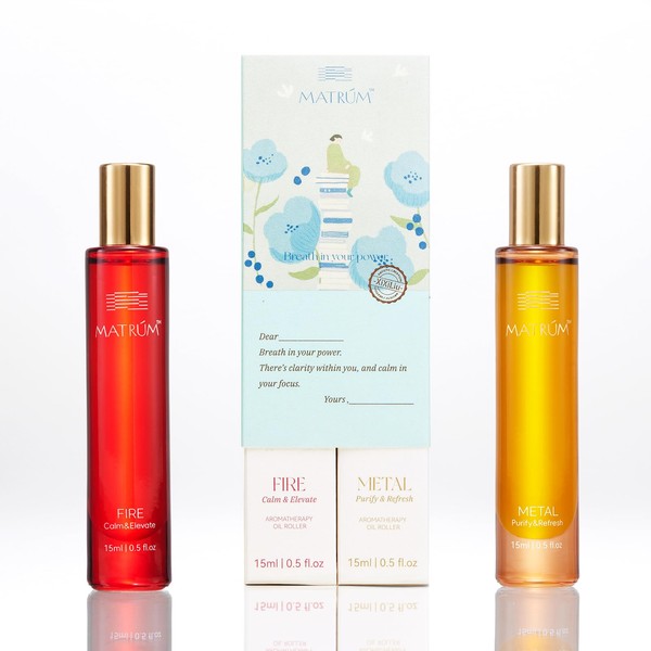MATRÚM Fire + Metal Essential Oil Roller Set – Botanical