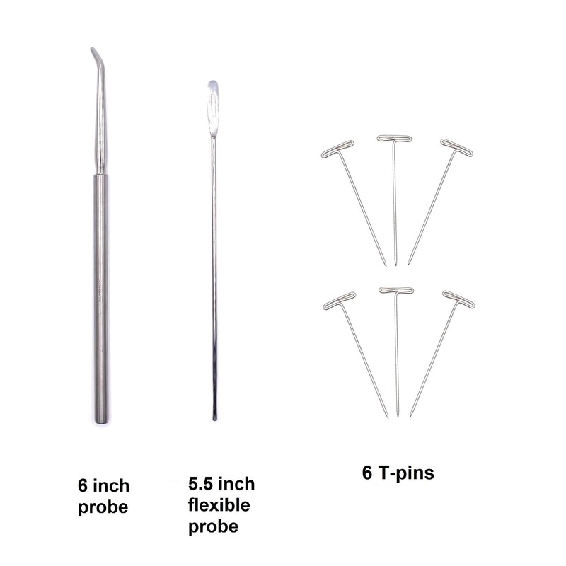 19 Piece Dissecting Kit Including Scissors, Forceps, Scalpel, and Probe