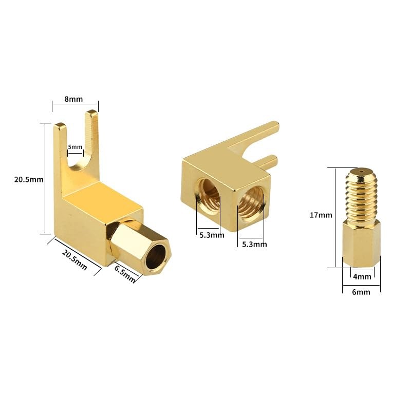 Mugetech 4 pcs Banana to Spade Adapter Plug,Speaker Spade Terminals