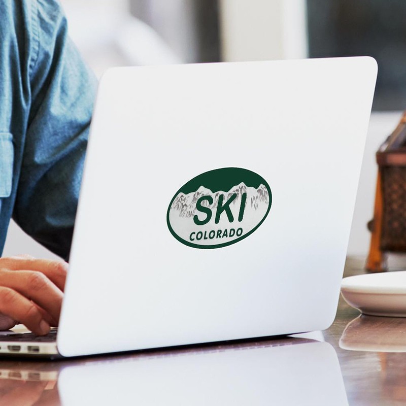 CafePress Ski Colo License Plate Oval Car Bumper Sticker