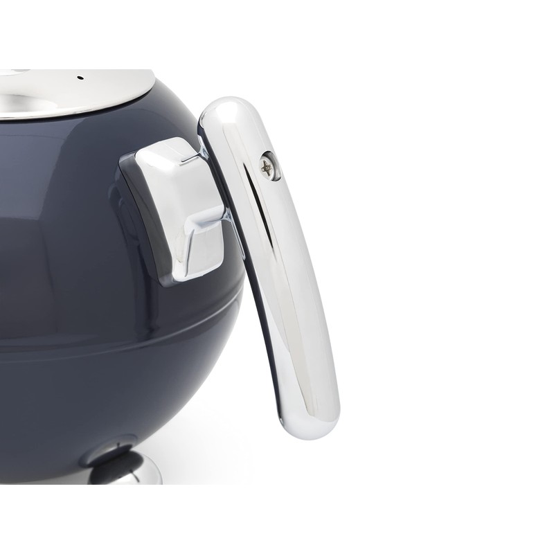 Bredemeijer Large Blue Bulbous Double-Walled Stainless Steel Teapot 1.2 Litres