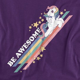 My Little Pony Retro Be Awesome Unisex Adult T Shirt for Men and Women, Purple, X-Large