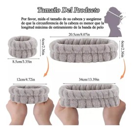 Kit 12pzs Diademas Para Maquillaje Y Muñequeras Skincare Spa                                                                                          