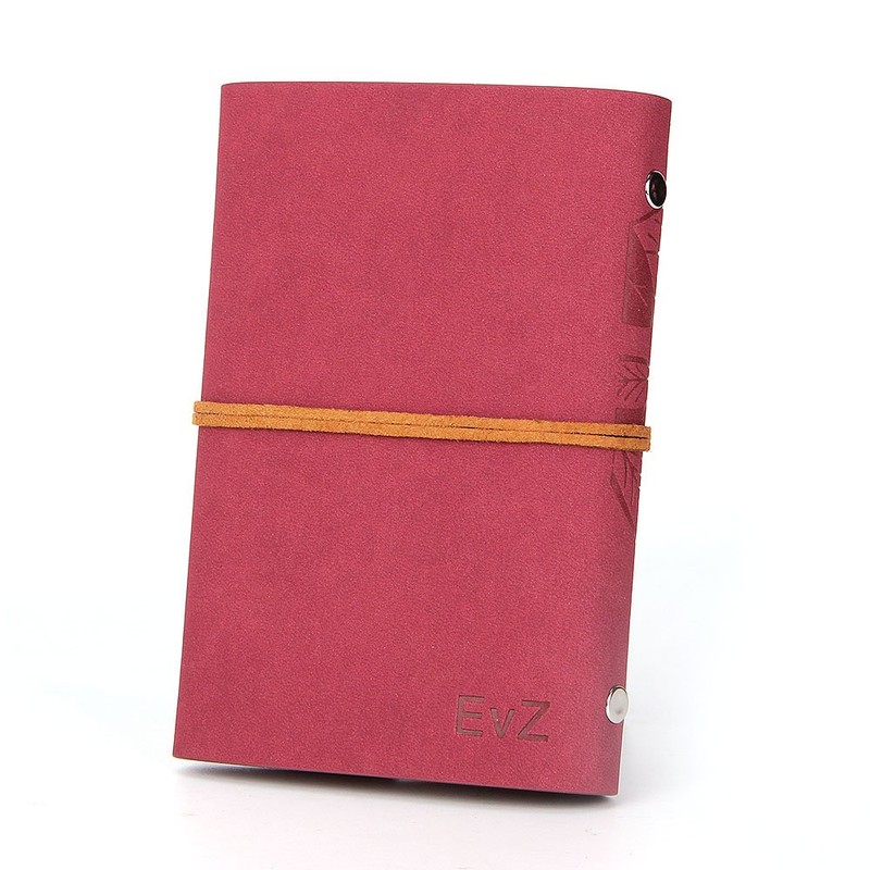 EvZ Vintage Dark Red PU Leather Cover Loose Leaf Blank