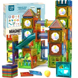 Muja Bloques de Construcción Magnéticos 3D Juguetes Construccionde 158 Piezas con Bolas y Tubos, Magnetic Blocks Educativos para Niños, Juguete...    