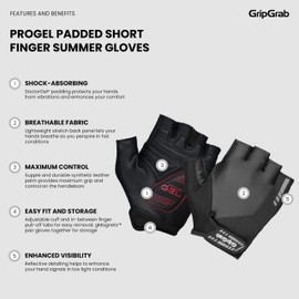 GripGrab ProGel 4mm DoctorGel Padded Short Finger Summer Cycling Gloves Comfortable Cushioned Fingerless Bike Glove