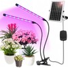 Teilybao Solar-Powered Grow Lamp with Battery, 2-Head 40 LED Full
