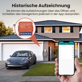 Smart WiFi Garage Door Opener Module for Converting Your Garage Doors, Compatible with Alexa, Google Home Voice Control and Smart Life App Remote Control [No Hub Required]