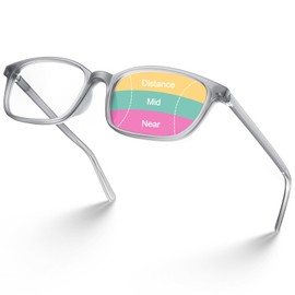 VISOONE TR90 - Gafas de lectura antivaho, ligeras, multifocales progresivas, con bloqueo de luz azul, para mujeres y hombres, Haruka, Gris, M