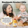 Cute Crochet Duck, Yellow Positive Crocheted Duck with Greeting Card