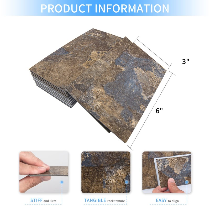 Art3d 102-Piece Peel and Stick Tile Backsplash for Kitchen Bathroom,