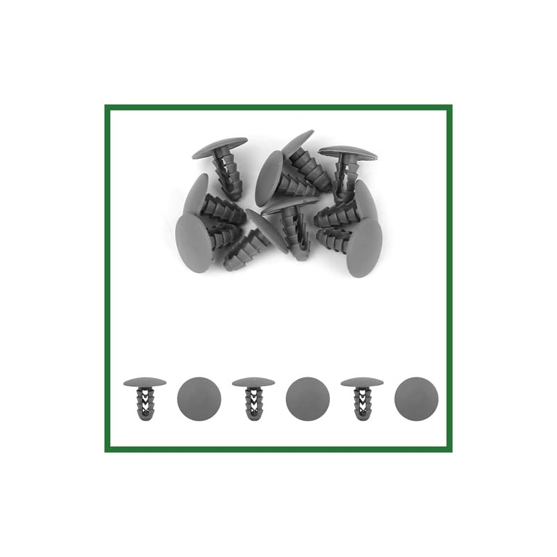 Motoforti 10Pcs 8mm Gray Plastic Rivets Fender Trunk Retainer Fastener
