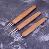 Zonon 3 Pieces 0.75 mm Dreadlock Crochet Hook Bamboo Needle