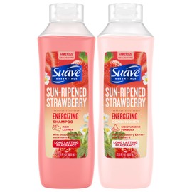 Suave Suave Shampoo & Conditioner Set, Sun-Ripened Strawberry C Everyday Energizing Formulas with Strawberry Extract & Vitamin E, 22.5 Oz Ea (2 Piece Set)