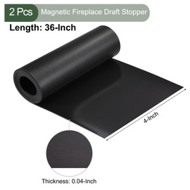 YOKIVE 2 Pcs Magnetic Fireplace Draft Stopper, Fireplace Vent Cover Blocker, Keep Chimney Insulation, Great for Overnight Heat Loss(Black, 36x4)