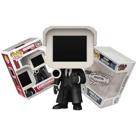 Funko Skibidi Toilet - Cameraman + ToyBop Protector: Viral Meme Pop! Animation Vinyl Figure (Bundled with Pro-Deluxe Pop Protector Collector Case Box Gift Set)