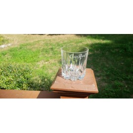 Crown Royal Crystal Cut "Sunburst" Whisky Wine Rocks Glass Logo Made In Italy