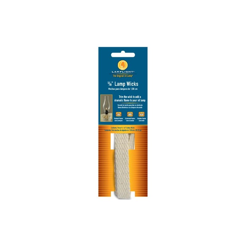 Lamplight Replacement Cotton Flat Wick - 5/8", 3pk