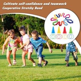 Stretchy Bands for Kids - Sports Warm-Up Elastic Rope - Motor Coordination Activities for Outdoor, School, Park, Garden