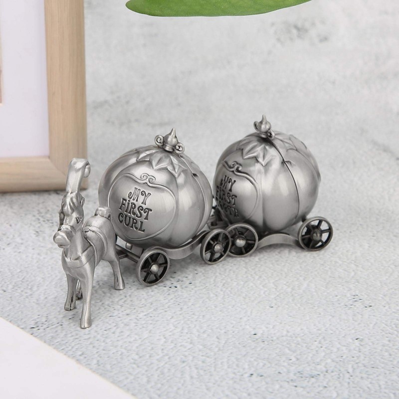 Silver Tooth Holder, First Curl and Tooth Keepsake Box,Carriage Shape