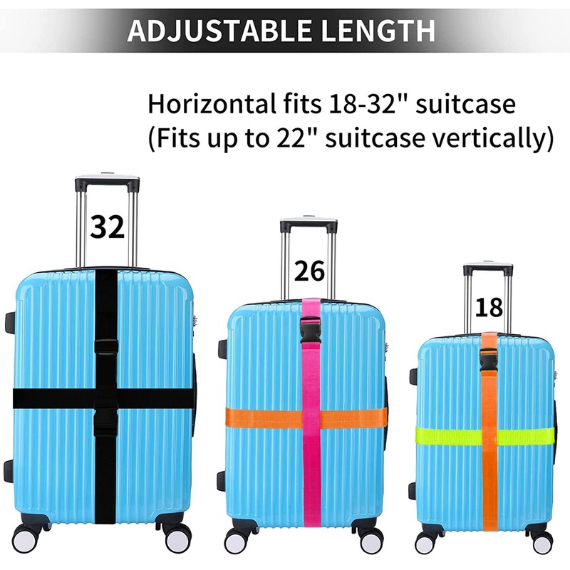 Suitcase Strap, Pack of 8, Luggage Strap, Adjustable Suitcase Strap,