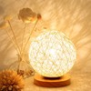LED Bedside Table Lamp Dimmable 3W Creative USB Rattan Ball
