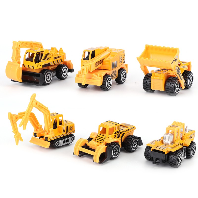 6pcs 1:64 Engineering Car Model Alloy Construction Vehicle Car Model