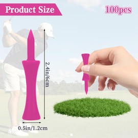 loacuony Pack of 100 57 mm Golf Tees, Plastic Golf Tees, Golf Tees, Golf Tees, Golf Tees Set, Golf Tee Bags, Golf Tee Height Tool, Golf Tees Controller, Adjustable Golf Tee
