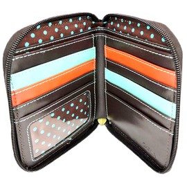 Chala Pal Zip Around Wallet - Wristlet, 8 Credit Card Slots, Coin Zip Pocket (Deluxe Dragonfly)